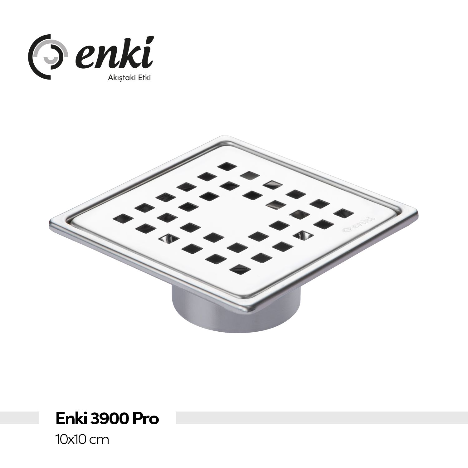 Enki 3900 Pro Alttan Çıkışlı Yer Süzgeci, 10x10cm