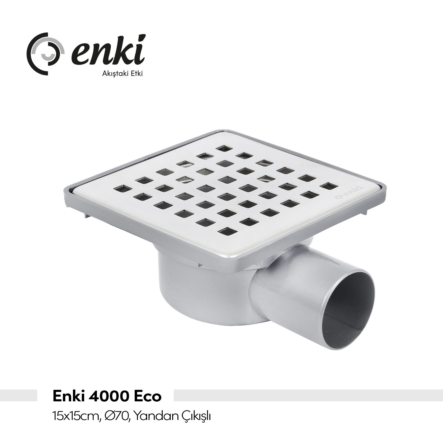 ENKİ 4000 Eco - 15x15cm, Yandan Çıkışlı, Klapeli Yer Sü