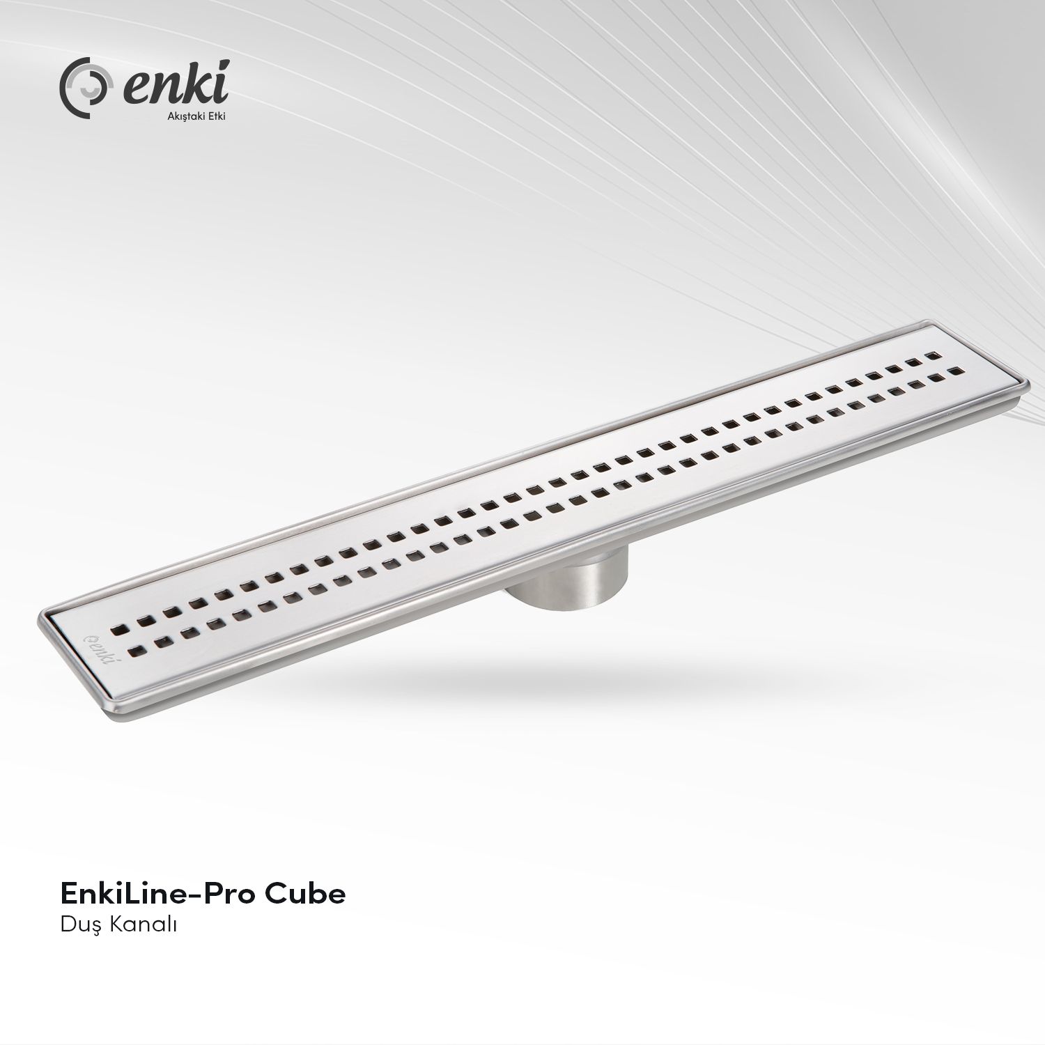 EnkiLine-Pro Cube Paslanmaz Çelik Duş Kanalı